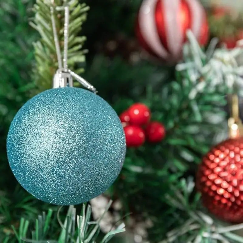 12 unidades de Bolas de Navidad Verdes 6 cm - Adornos de plástico colgantes para decoración de árbol, Decoraciones universales de vacaciones, Sin plumas - Bolas de árbol de Navidad