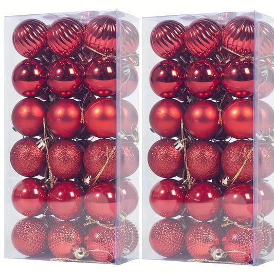 72 piezas de Adornos de Árbol de Navidad Brillantes, Bolas Colgantes de Plástico Duradero de 3.52cm para Decoraciones de Fiestas y Bodas