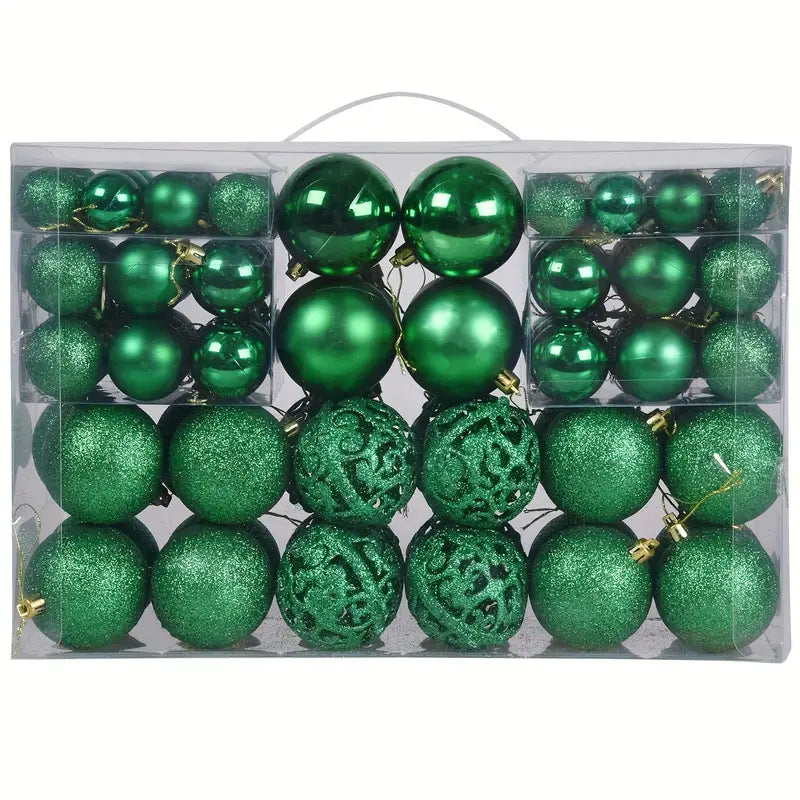 100 piezas de adornos de bolas de Navidad, bolas decorativas irrompibles para decoración de árboles de temporada, bolas colgantes de plástico para múltiples ocasiones para Navidad, Acción de Gracias, Halloween, Hanukkah