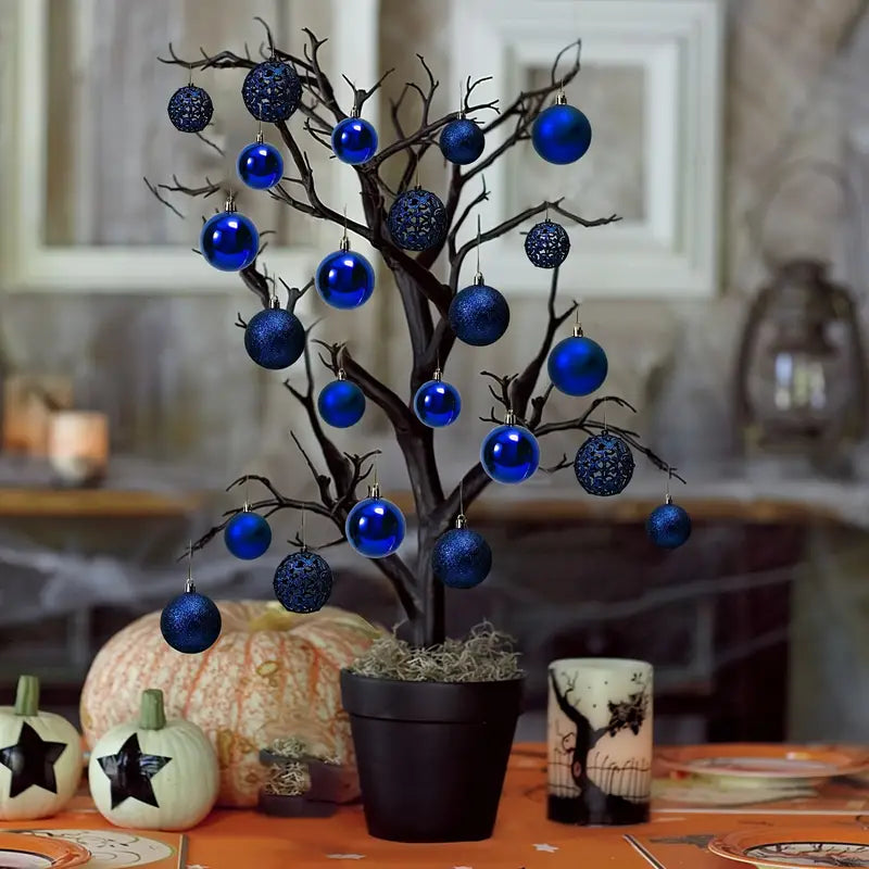 100 piezas de adornos de bolas de Navidad, bolas decorativas irrompibles para decoración de árboles de temporada, bolas colgantes de plástico para múltiples ocasiones para Navidad, Acción de Gracias, Halloween, Hanukkah